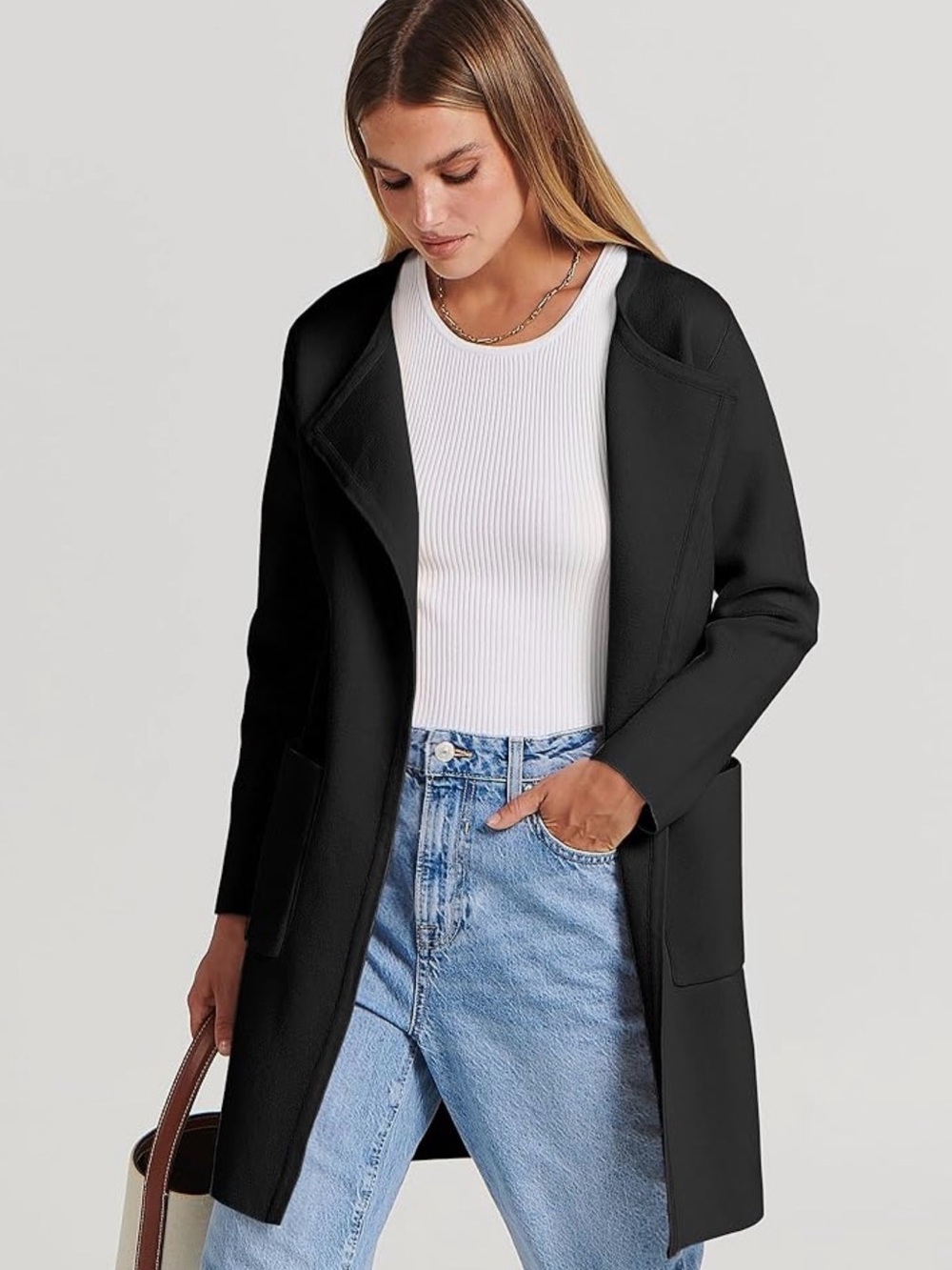 Long Sleeve Open Front Sweater Coatigan